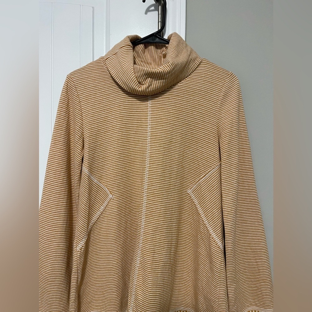 Maeve Tai Cowl Neck Stripe Sweater Mustard Size XS Anthropologie - Picture 5 of 8